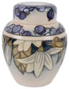 A modern Moorcroft Pottery 'Juneberry' ginger jar and cover designed by Anjie Davenport