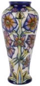 A modern Moorcroft Pottery vase 'Phlox' designed by Shirley Hayes for Thaxted Millennium exhibition