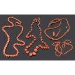 A collection of coral jewellery (6)