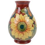 A modern Moorcroft Pottery Inca pattern vase designed by Rachel Bishop