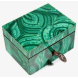 A small 19th Century Russian rectangular malachite box