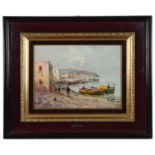 G. Curti (20th century, Italian) Italian harbour view, oil on board