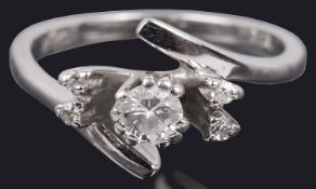 A Continental 14K white gold diamond set dress ring