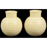 A pair Wedgwood buttermilk vases designed by Keith Murray c.1930 (2)