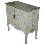 A late 18th century style Northern Italian polychrome painted commode