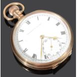 A 9ct gold open faced pocket watch