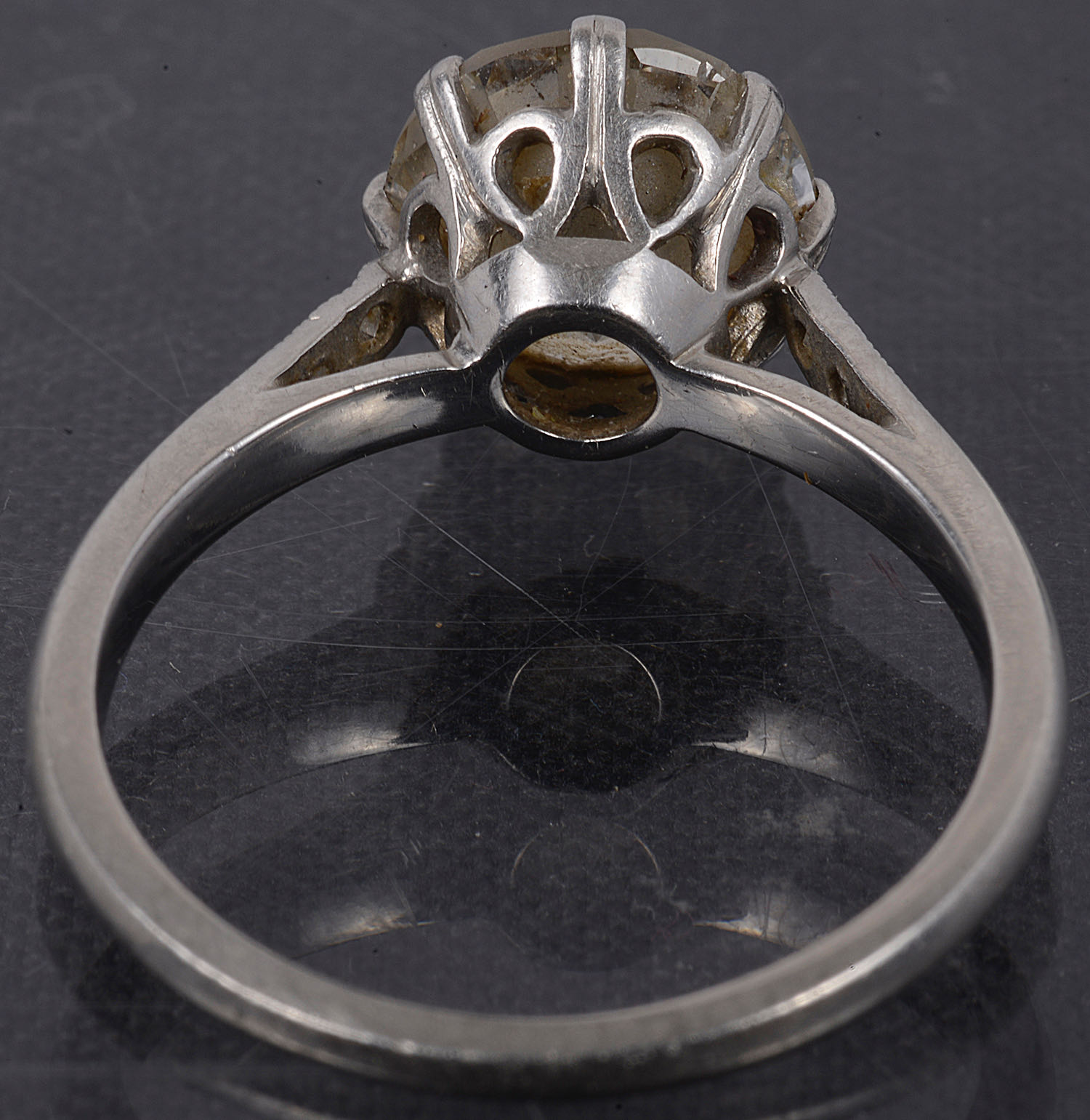A single stone diamond set ring, approximately 2.43 carats - Image 2 of 2