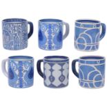 Five Royal Copenhagen Aluminia Fajance year mugs; one other (6)