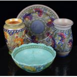 Four pieces of Art Deco Crown Ducal Charlotte Rhead Byzantine pattern pottery (4)