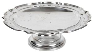 A George V silver cake stand