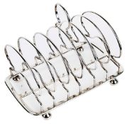 A George IV silver seven bar toast rack