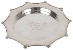 A George V silver tray