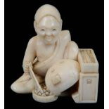 A Japanese carved ivory netsuke circa 1900