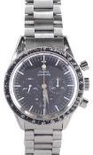 A gentleman's stainless steel Omega Speedmaster chronograph wristwatch Ref. 2998-3