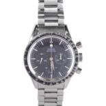 A gentleman's stainless steel Omega Speedmaster chronograph wristwatch Ref. 2998-3