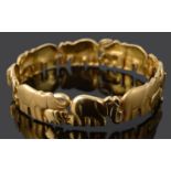 An amusing Continental elephant line bangle