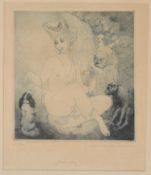 Norman Alfred William Lindsay (Australian, 1879-1969) drypoint etching