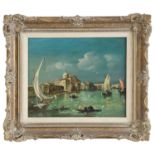 19th Century Venetian School 'Canal view', oil on canvas, framed