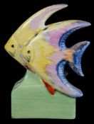 A Clarice Cliff Bizarre novelty flower holder in the form of two angel fish