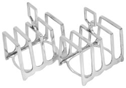 A pair of George V silver five bar toast racks, (2)