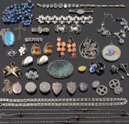 A small collection of moonstone jewellery and various other mainly silver items