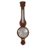 A George IV mahogany and boxwood strung wheel barometer