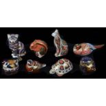 Eight Royal Crown Derby animal paperweights (8)