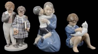 Three Royal Copenhagen porcelain figures (3)