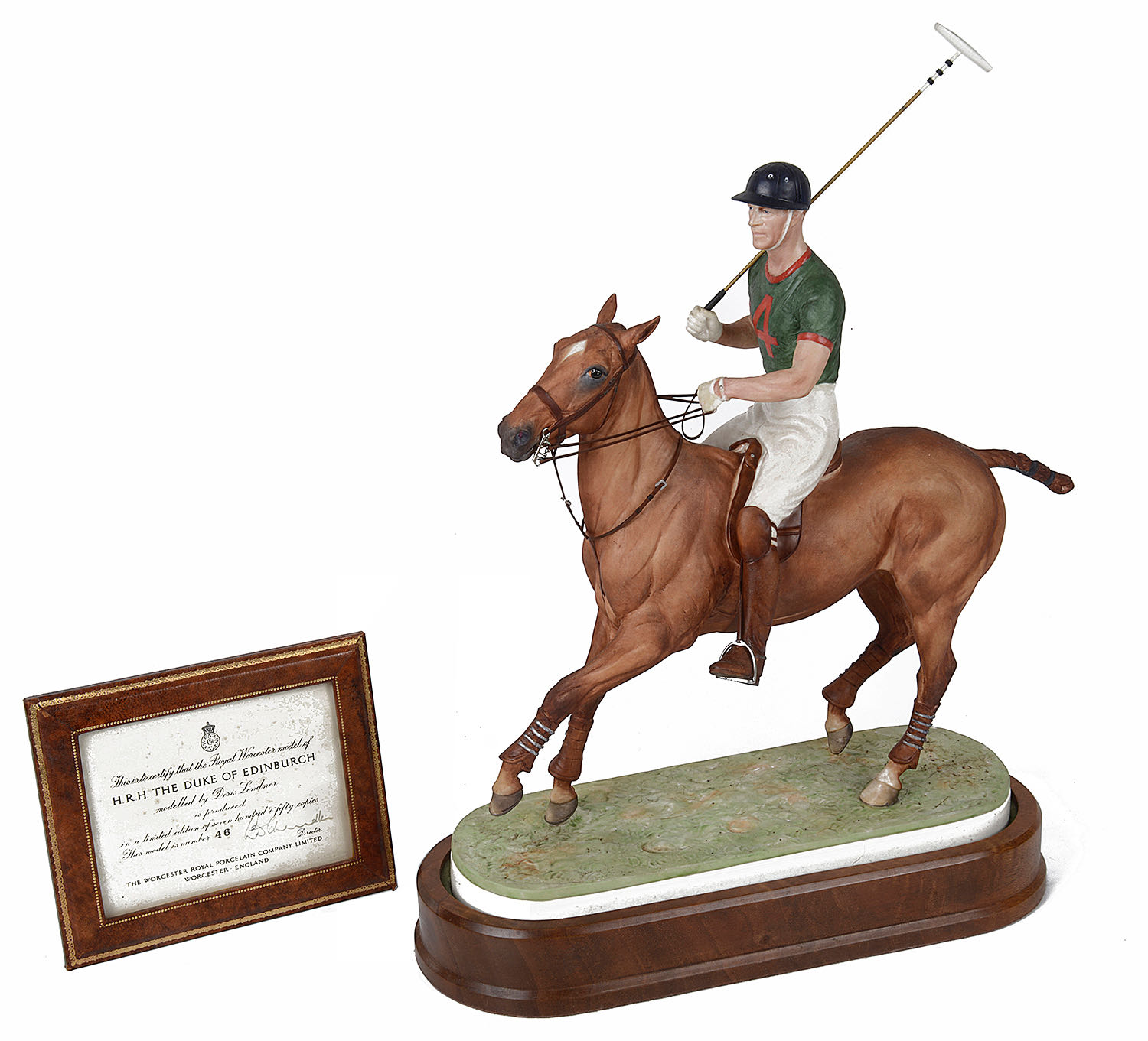 Royal Worcester equestrian model of H.R.H. The Duke of Edinburgh on his polo pony numbered 46/750