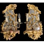 A pair of George III giltwood girandoles (2)