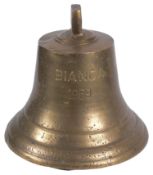 A large brass ships bells 'Bianca 1969'