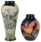 Modern limited edition Moorcroft pottery 'Tigris Lilies' vase; one other (2)