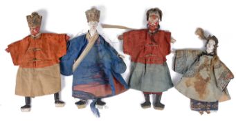 A set of four 19th Century Chinese lacquered theatre puppet dolls (4)