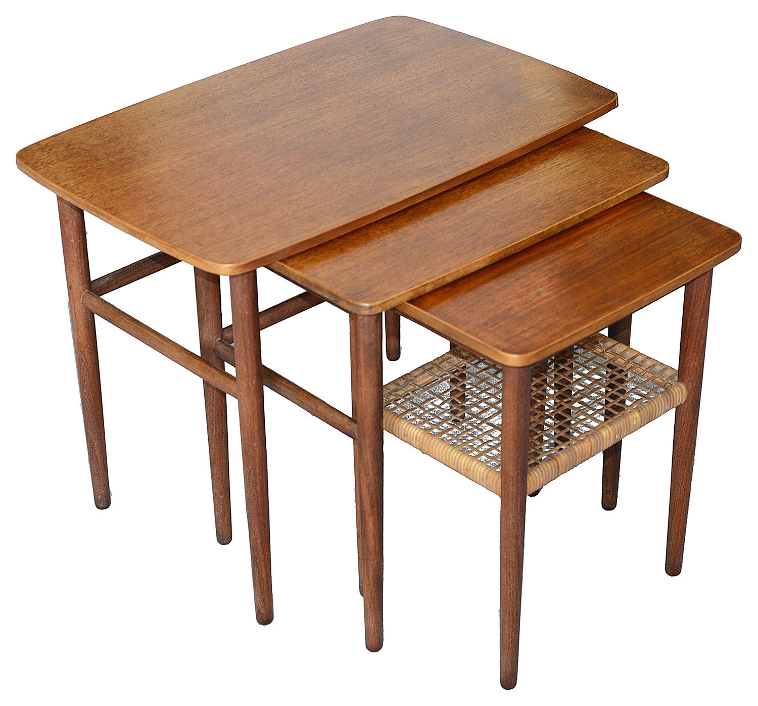 A 1960s Danish Heltborg Mobler teak and rosewood nest of three tables