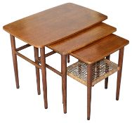 A 1960s Danish Heltborg Mobler teak and rosewood nest of three tables