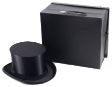 An early 20th century German Gentleman's collapsible black silk top hat (3)