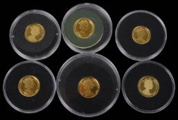 Six small gold coins (6)