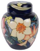 A modern Moorcroft Pottery 'Golden Jubilee' ginger jar and cover designed by Emma Bossons