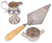 A George III silver cream jug, (3)