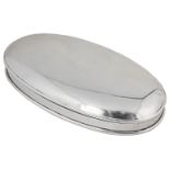 A late Victorian silver oval tobacco box