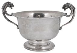 A George V silver twin handled bowl