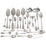 A collection of George III and later silver flatware