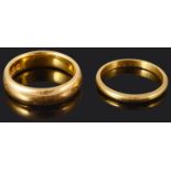 Two 22ct gold wedding bands