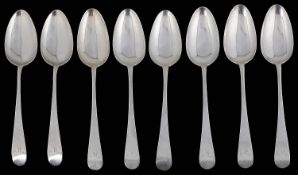 A matched set of eight old English pattern tablespoons