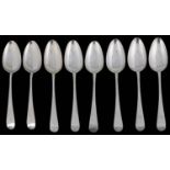 A matched set of eight old English pattern tablespoons