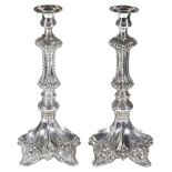 A pair of early Victorian silver plated candlesticks c.1840