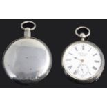 George III silver full hunter pocket watch; Vict. J.W. Benson 'The Ludgate' open faced pocket watch