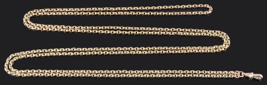 A Victorian yellow metal longuard chain