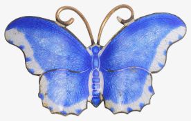 An Art Deco enamel butterfly brooch