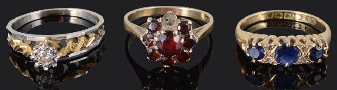 An Edwardian sapphire and diamond set gypsy ring